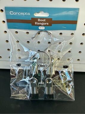 🌶️$5🌶️ NEW Metal Boot Hangers Set of 2 Silver Unisex